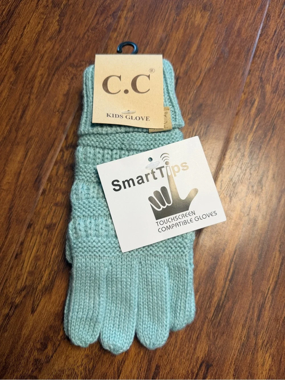 C.C Kids Touchscreen Mittens - Light Aqua